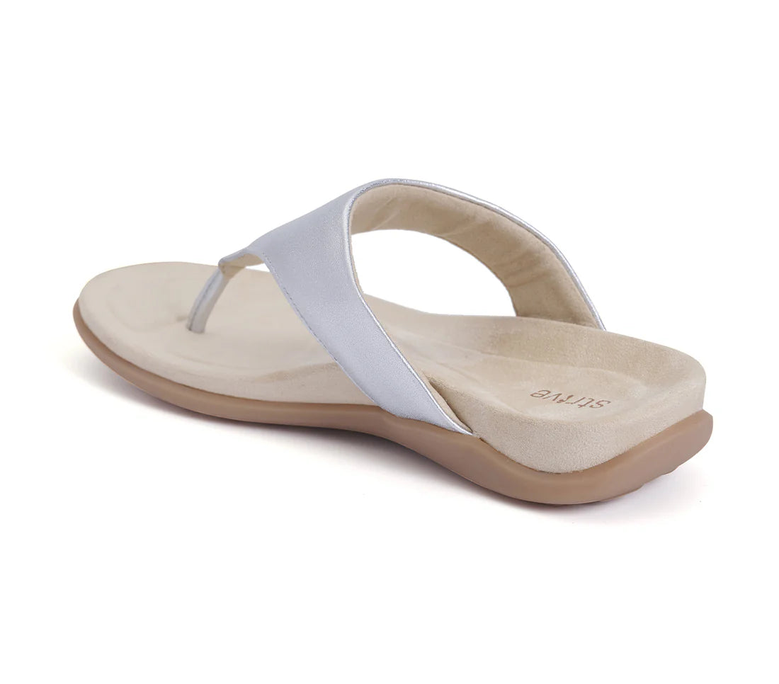 STRIVE Antibes Silver Toe Post Sandal
