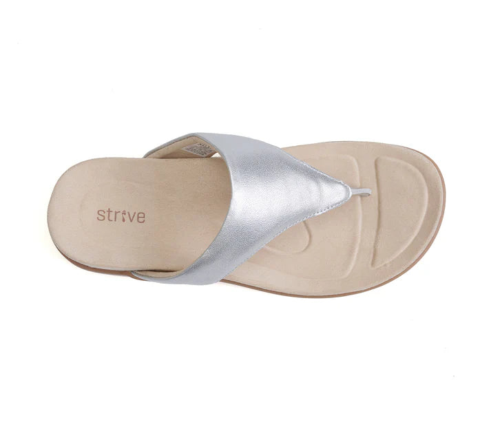 STRIVE Antibes Silver Toe Post Sandal