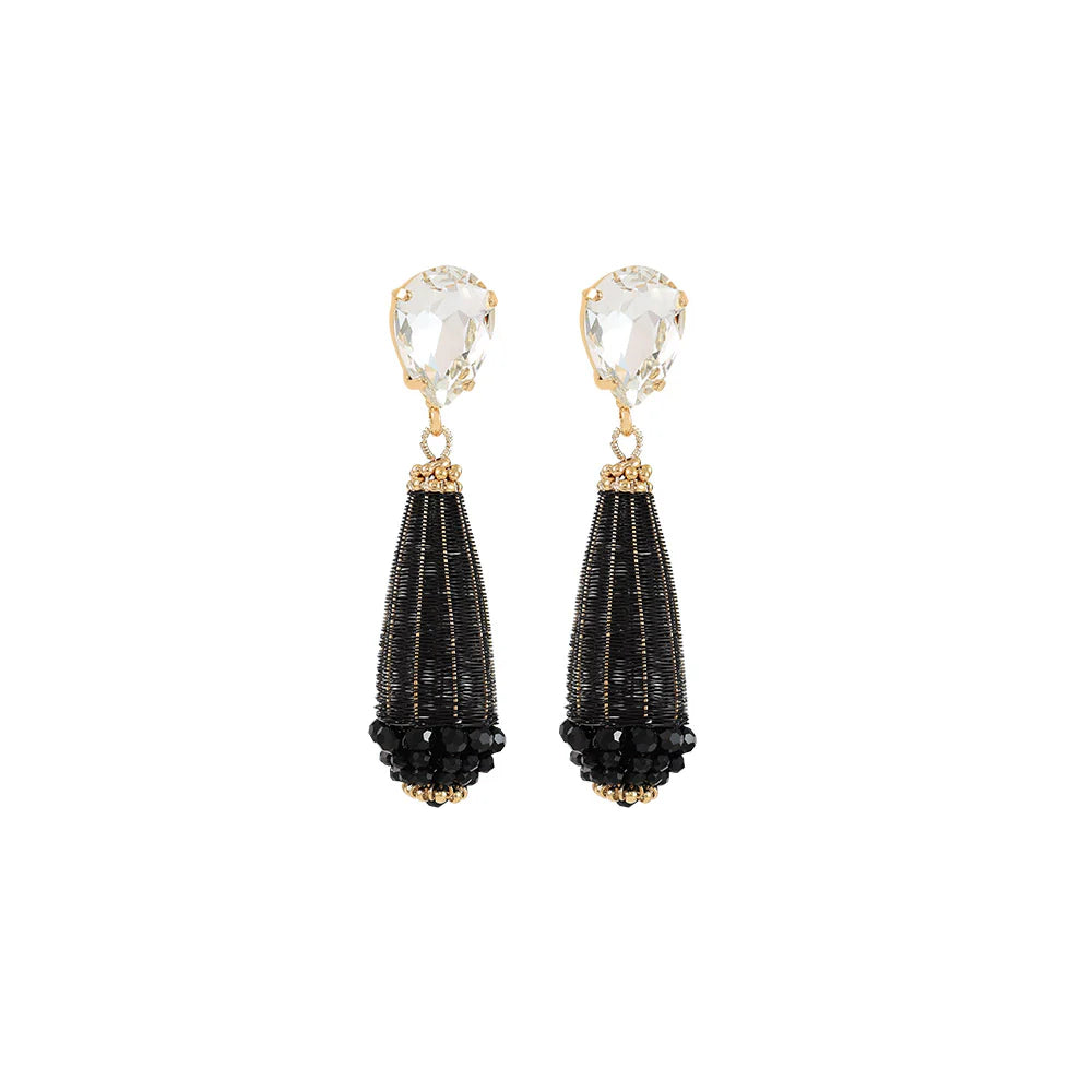 KNIGHT & DAY - Anya Black and Gold Earrings