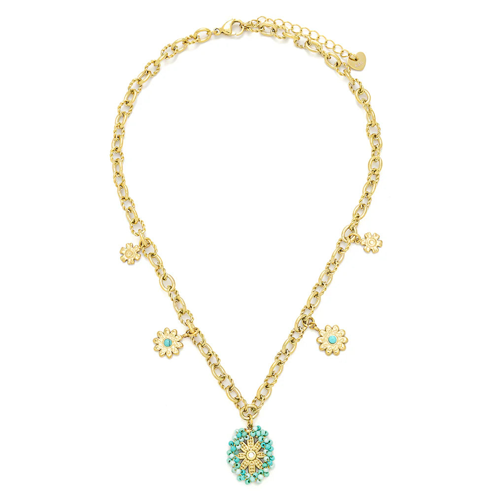 KNIGHT & DAY -  Appoline Turquoise Necklace