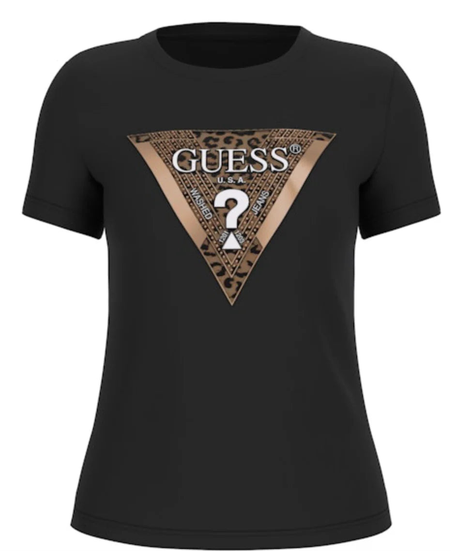 GUESS Triangle Tee Shirt Black