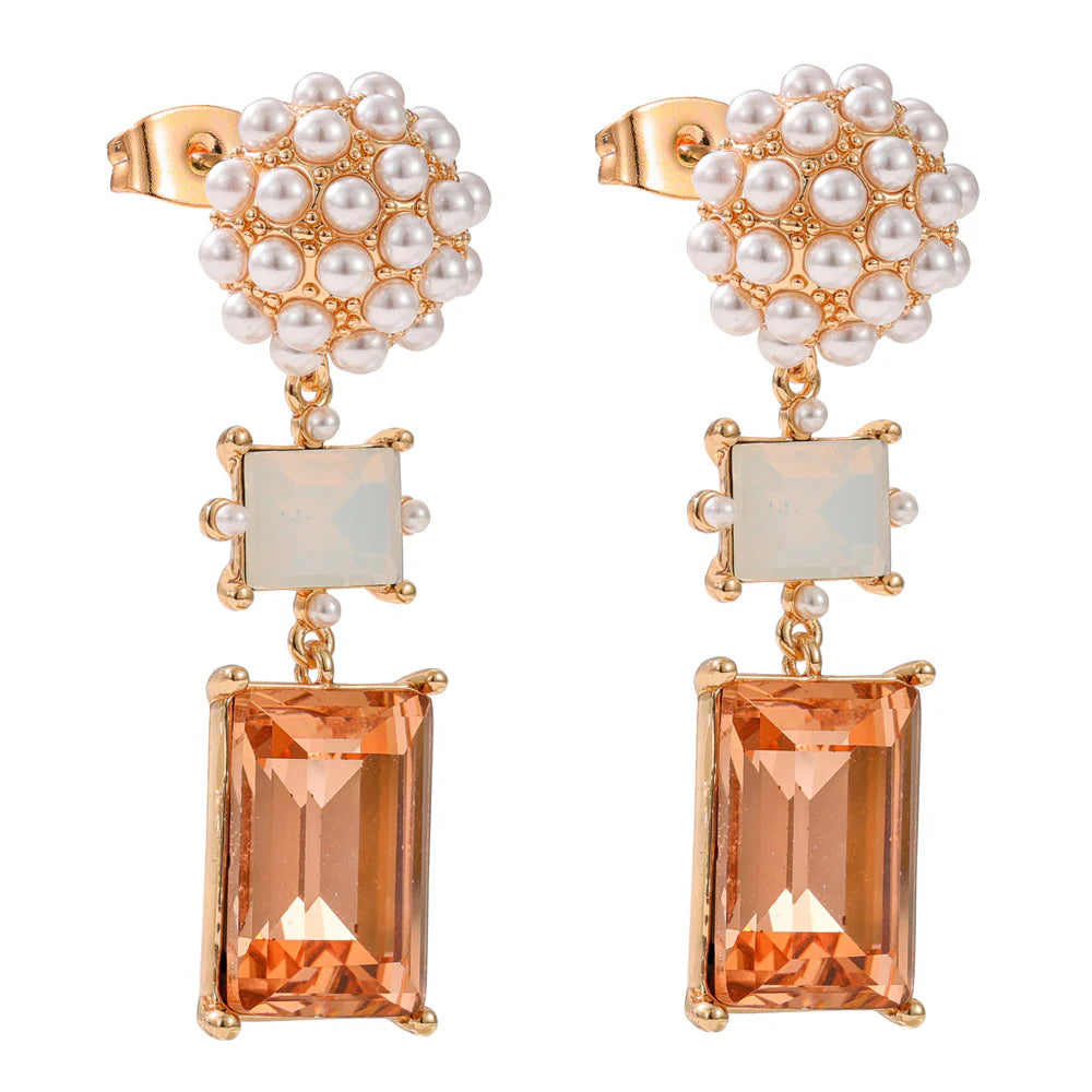 KNIGHT & DAY - Champagne and White Opal Earrings