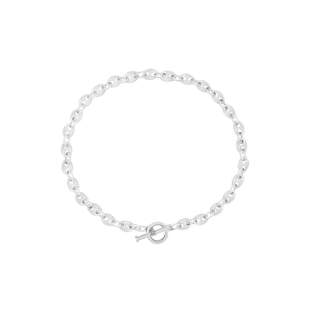 KNIGHT & DAY - Coffee Bean Chain Silver Plated