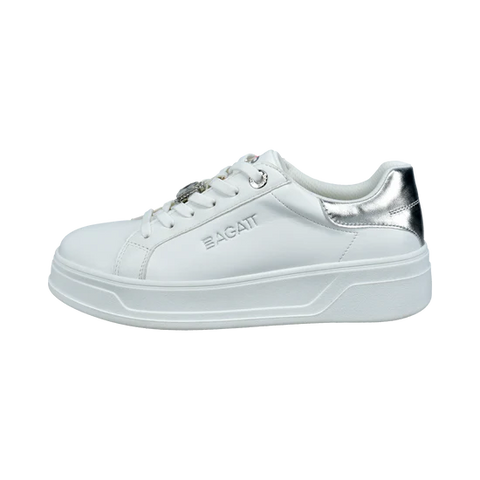 BAGATT White/Silver Platform Trainer