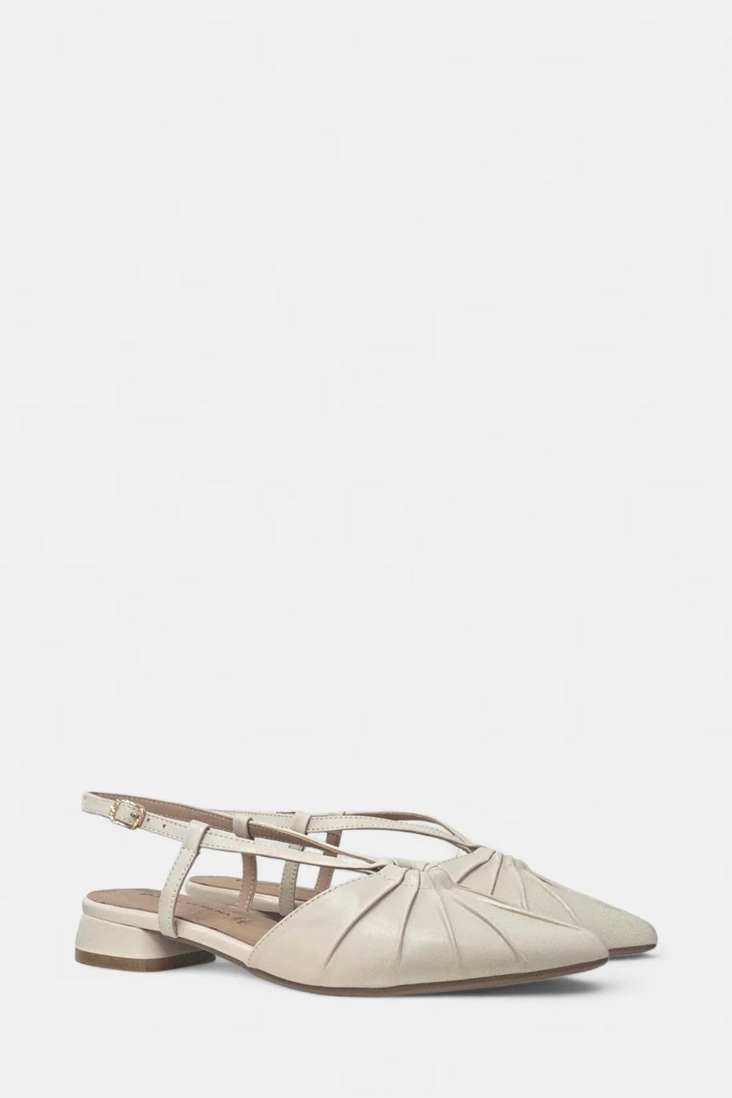 DONNA SERENA Cream Sling Back Pointed Shoe