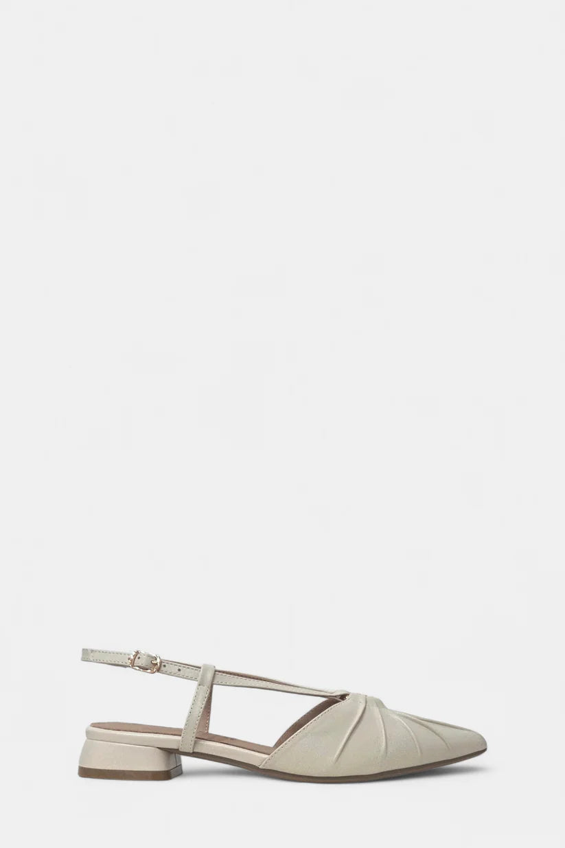 DONNA SERENA Cream Sling Back Pointed Shoe