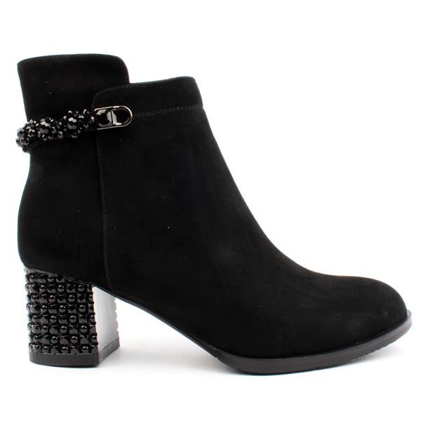 LORETTA VITALE Suede Ankle Boot Black