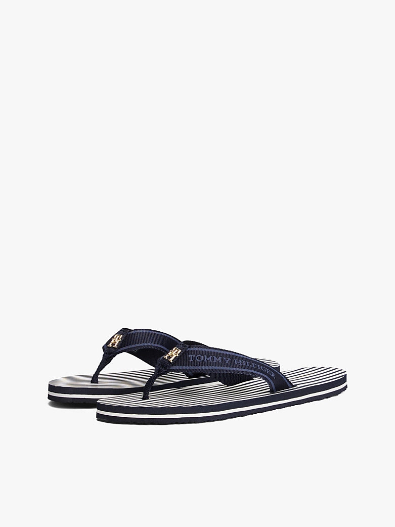 TOMMY HILFIGER Stripe Logo Webbing Flip Flop