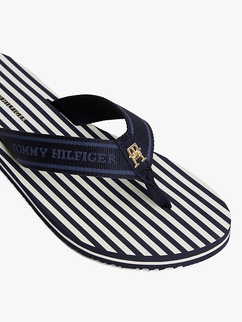 TOMMY HILFIGER Stripe Logo Webbing Flip Flop