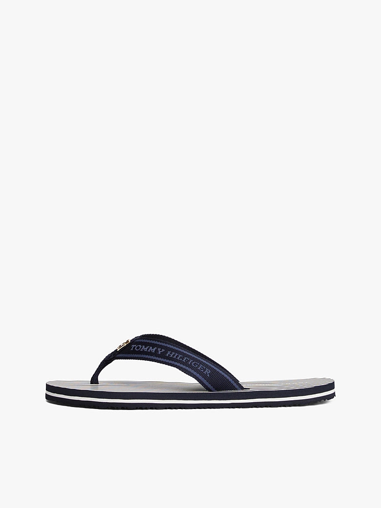 TOMMY HILFIGER Stripe Logo Webbing Flip Flop