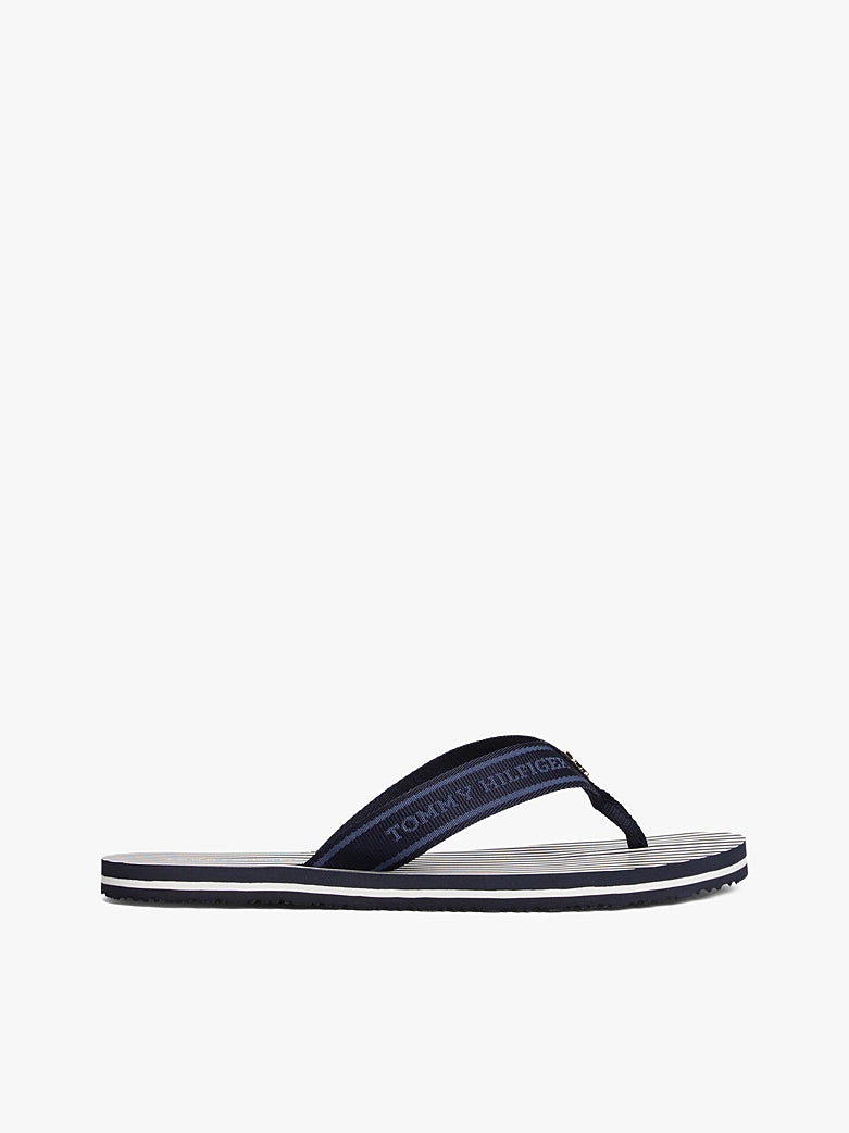 TOMMY HILFIGER Stripe Logo Webbing Flip Flop