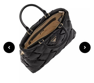 GUESS Zaina  Quilted Satchel Black