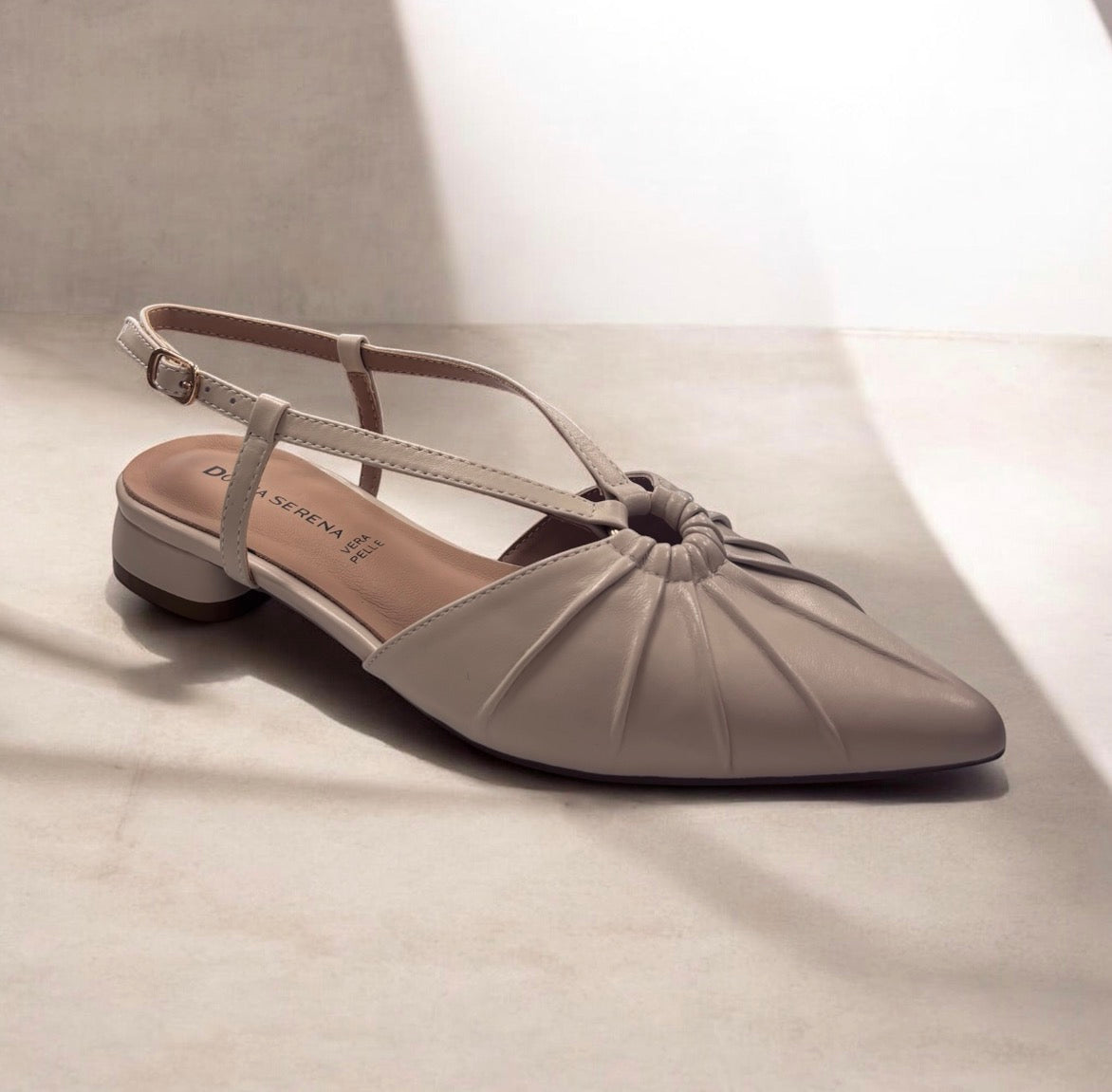 DONNA SERENA Cream Sling Back Pointed Shoe