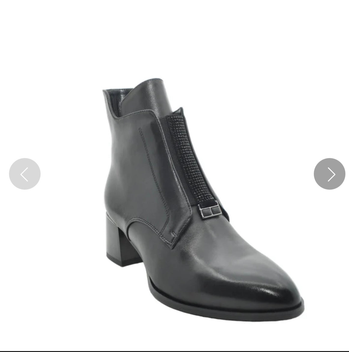 Loretta Vitale Black Leather Ankle Boot