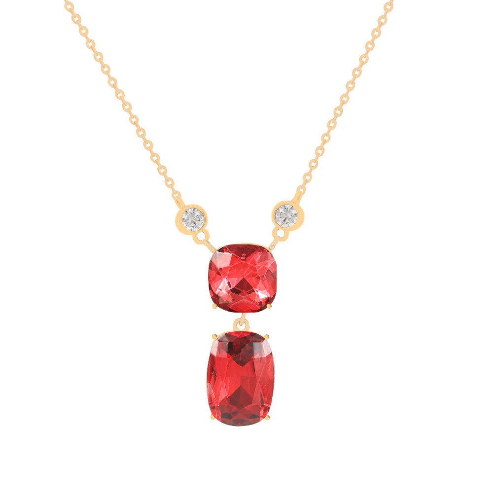 KNIGHT & DAY - Garnet Ruby Crystal Necklace