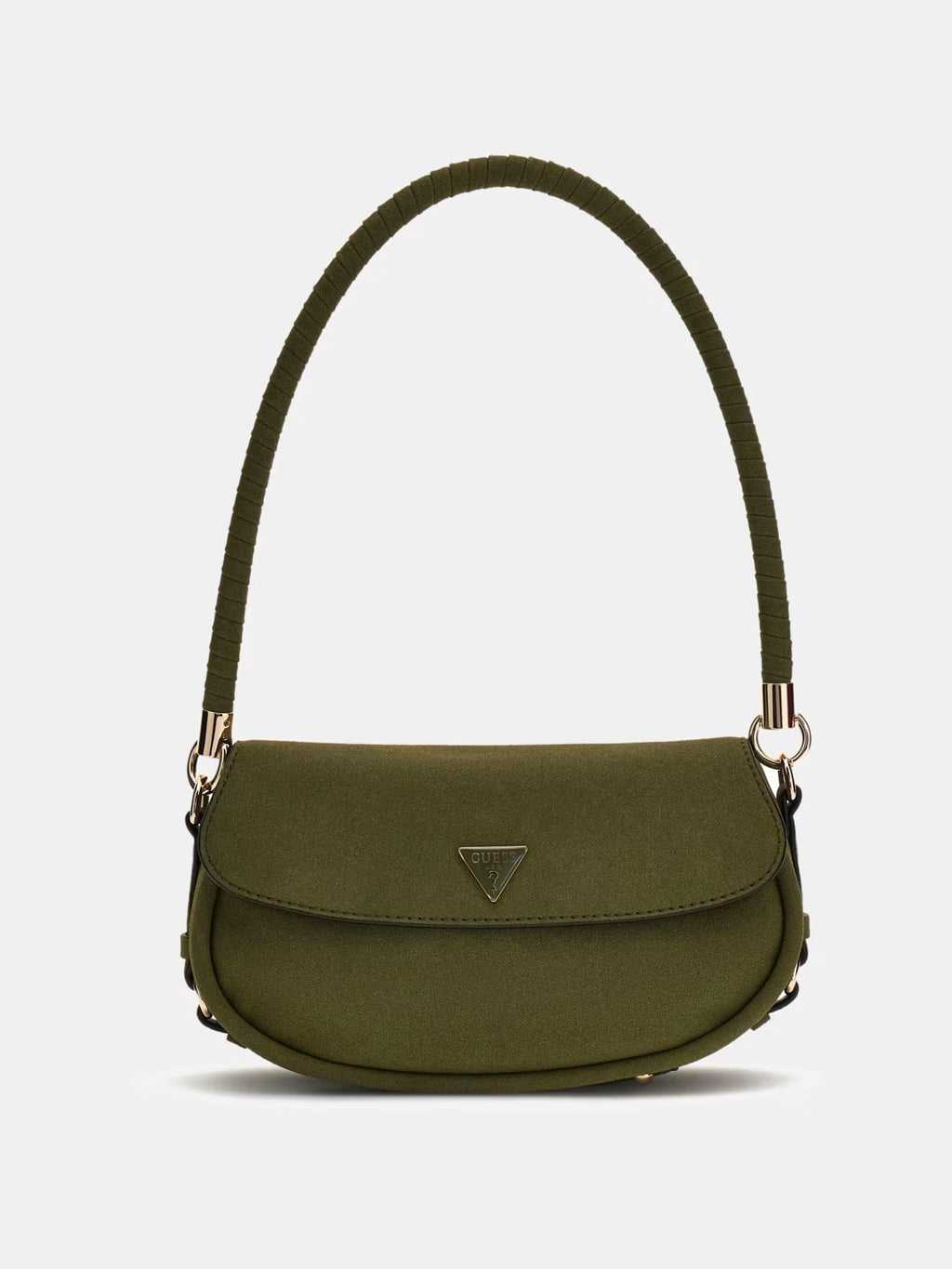 GUESS Danya Olive Green Suede Bag