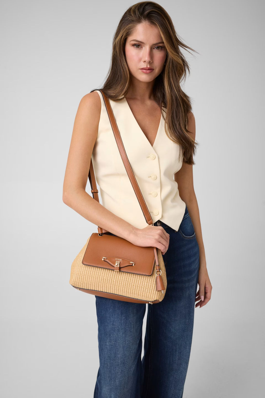 GUESS Maggie Straw Cross body Bag