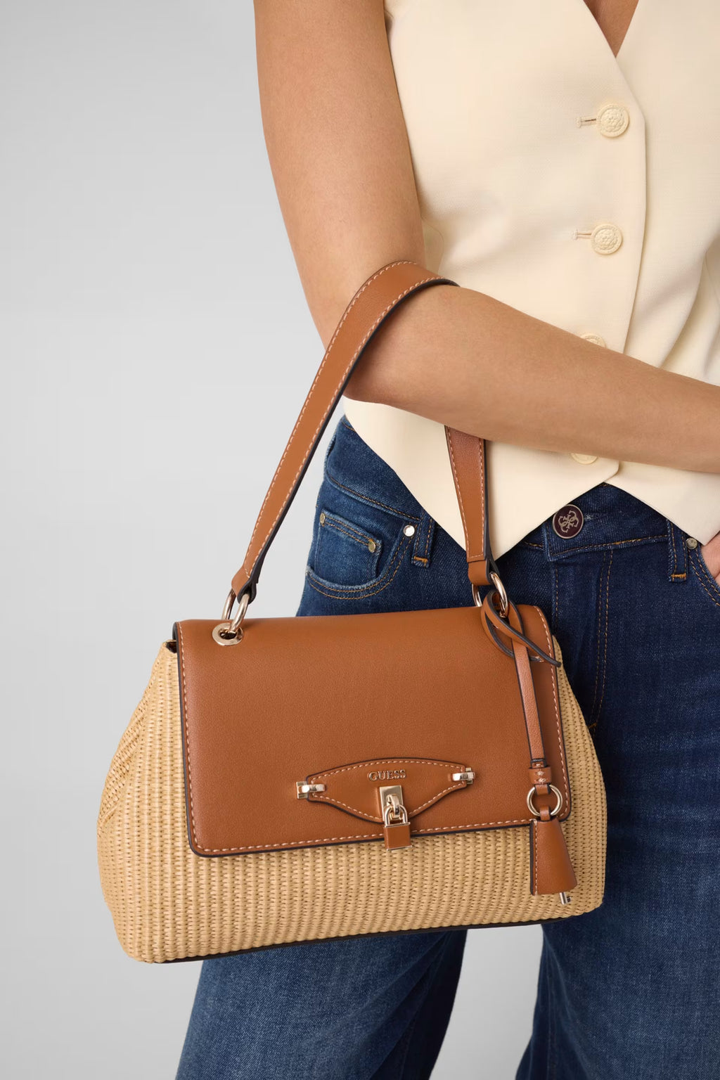 GUESS Maggie Straw Cross body Bag