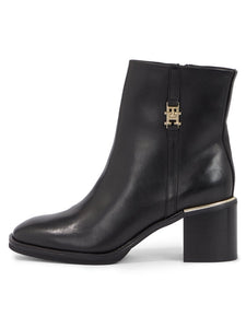 TOMMY HILFIGER Leather Ankle Boot Black