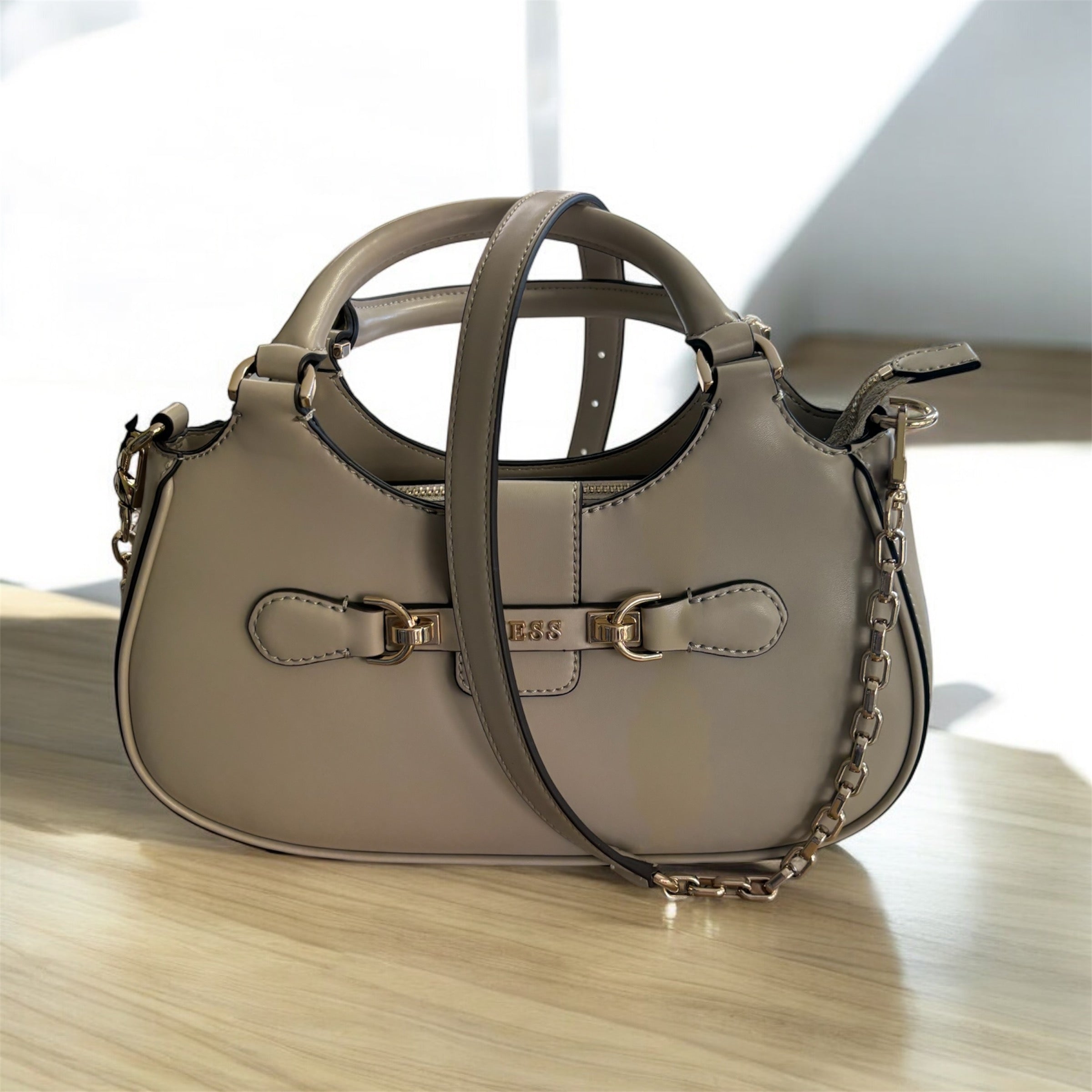 GUESS NOLANA SMALL SHOULDER BAG TAUPE