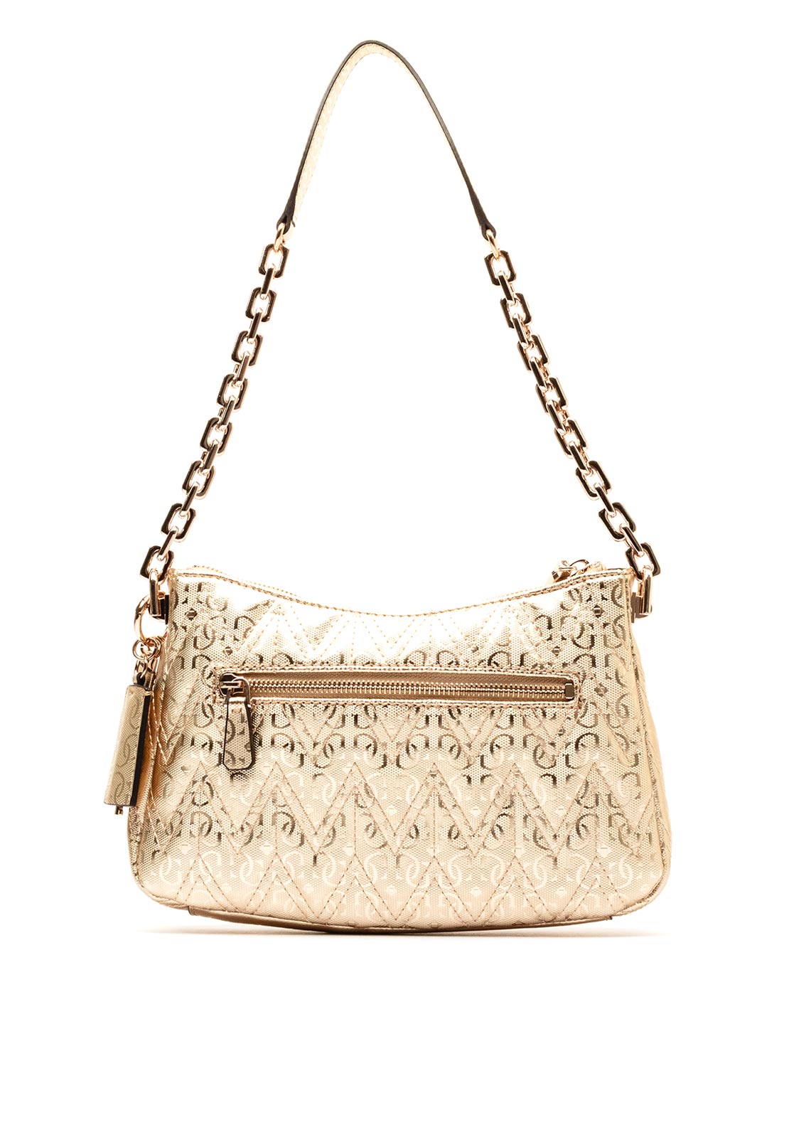 GUESS ADELARD TOP ZIP SHOULDER BAG GOLD