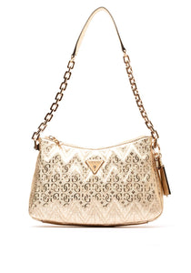 GUESS ADELARD TOP ZIP SHOULDER BAG GOLD