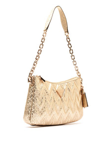 GUESS ADELARD TOP ZIP SHOULDER BAG GOLD