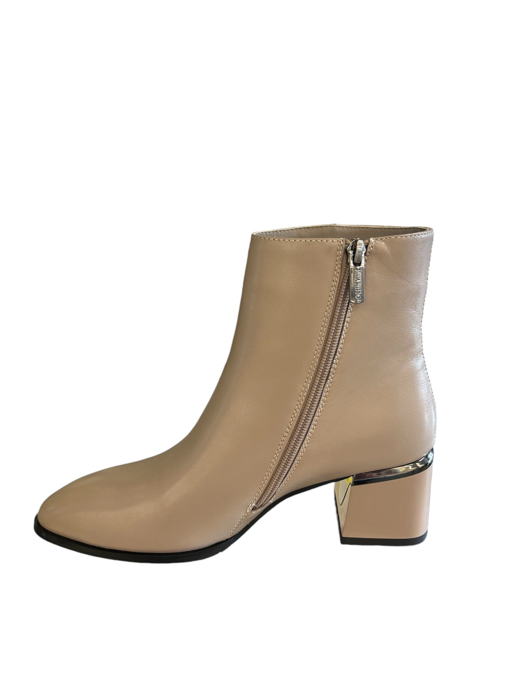 LORETTA VITALE Latte Leather Ankle Boot