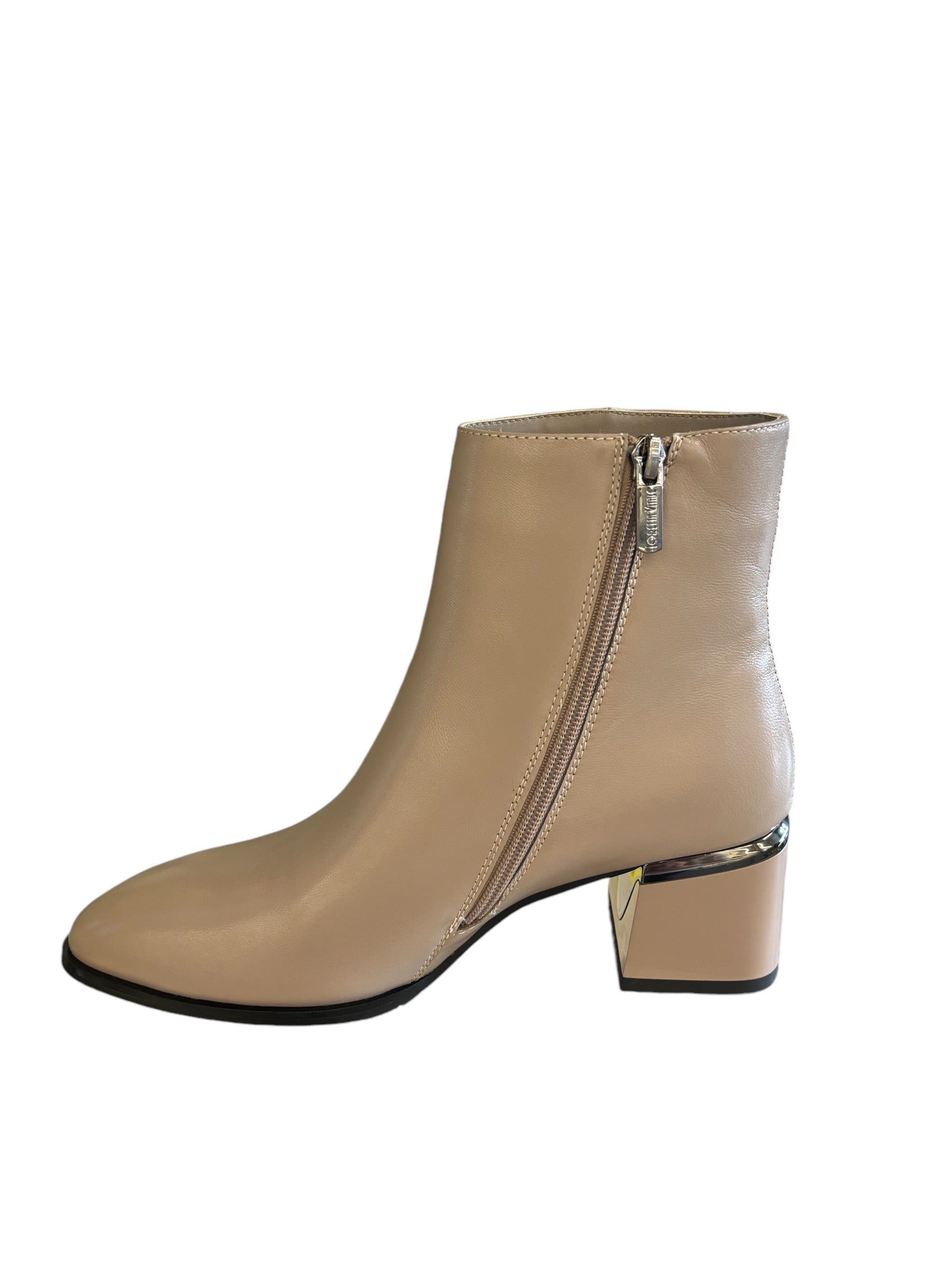 LORETTA VITALE Latte Leather Ankle Boot