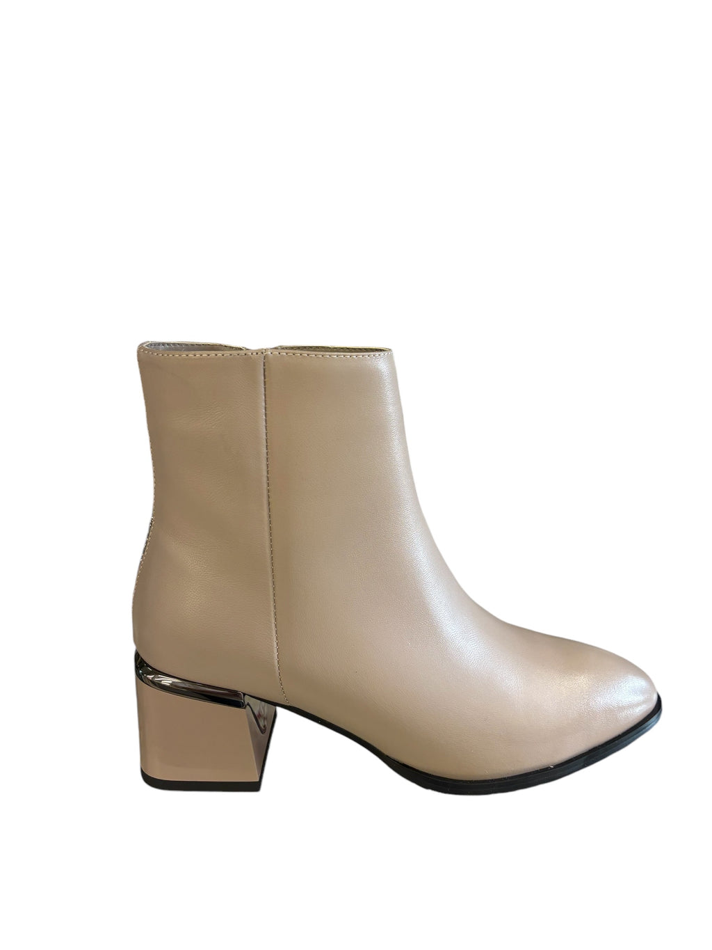 LORETTA VITALE Latte Leather Ankle Boot