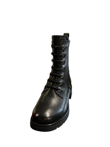 LORETTA VITALE Black Leather Laced Boot