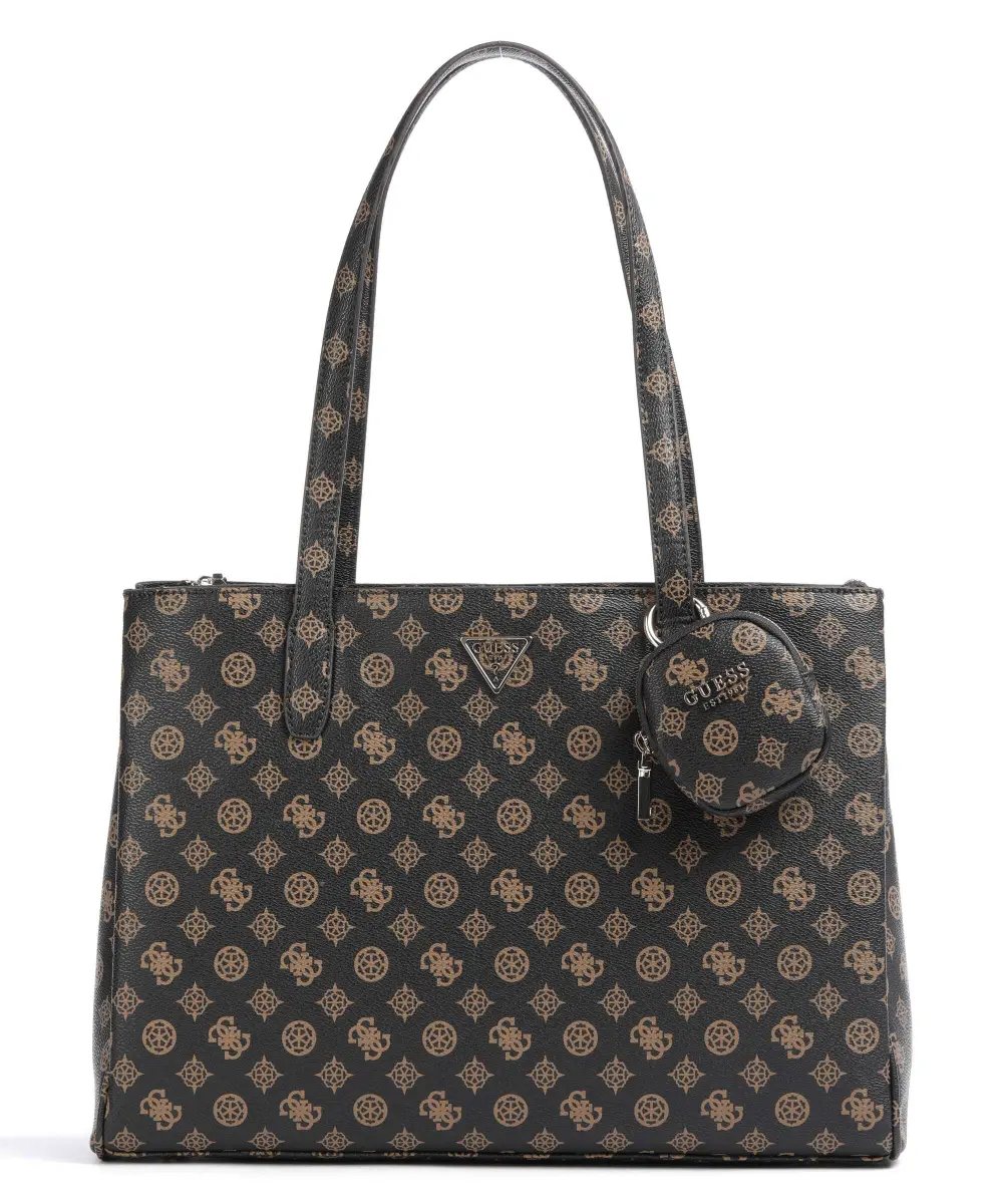 GUESS Brown Logo Power Play Tote Bag