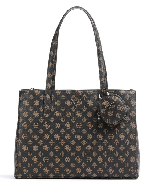GUESS Brown Logo Power Play Tote Bag SHOOZZ