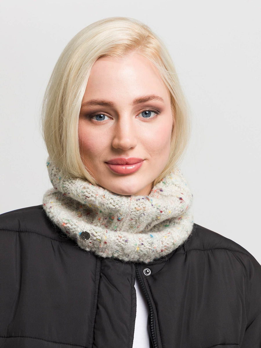 FRAAS Mottled knit loop in wool blend Snood