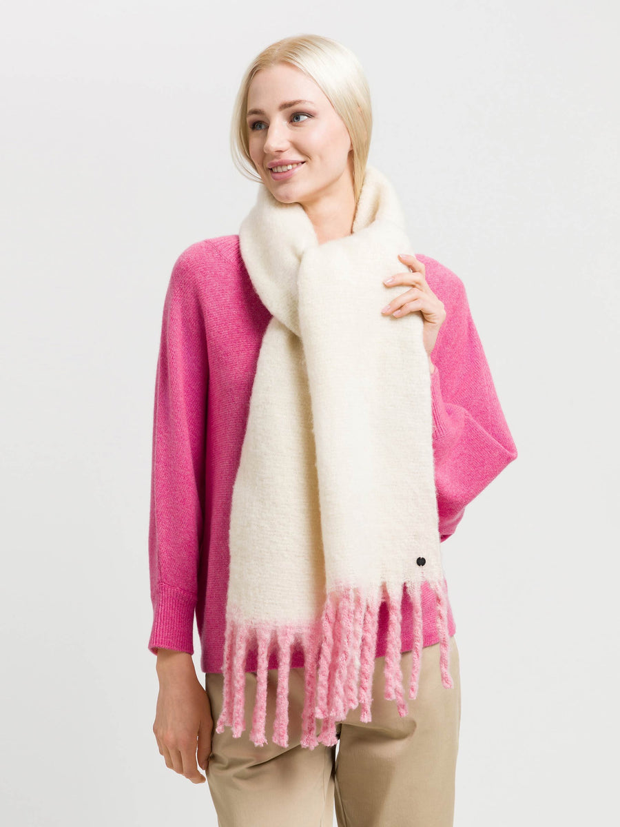 FRAAS Cream Scarf with Large Fringes