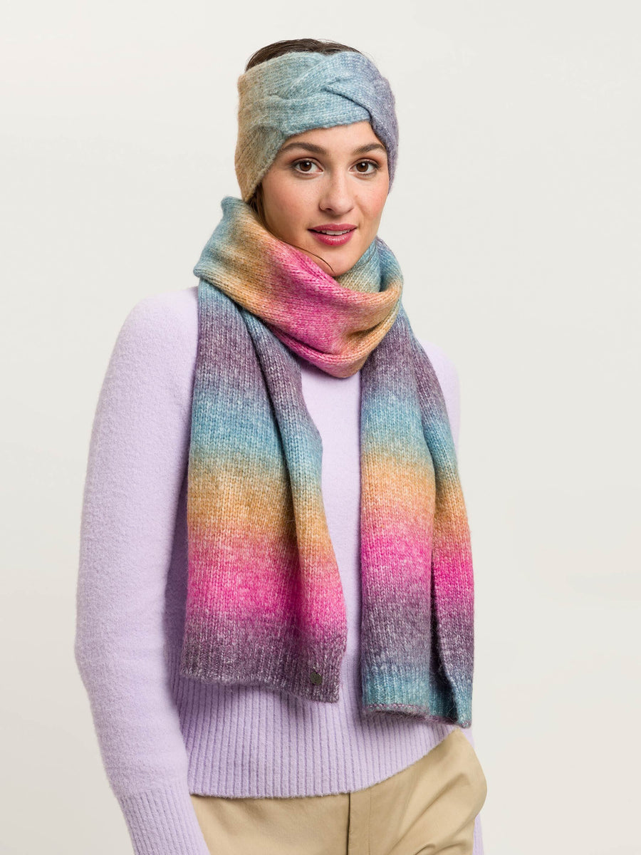 FRAAS Pink Knitted Scarf Colour Gradient