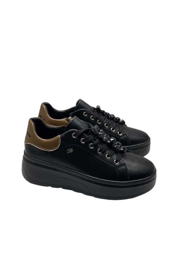 DONNA SERENA Lace up flatform trainer