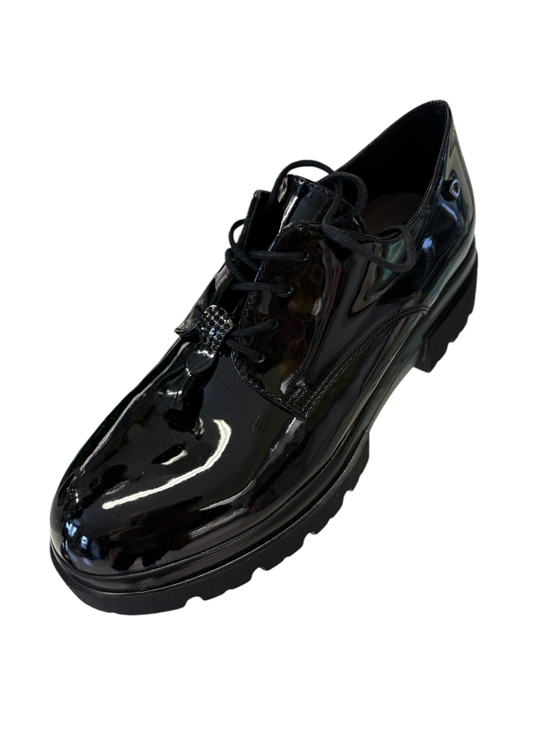 DONNA SERENA
 Black Patent Shoe