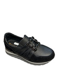 DONNA SERENA
 Slip on Shoe in Black with Embellishment