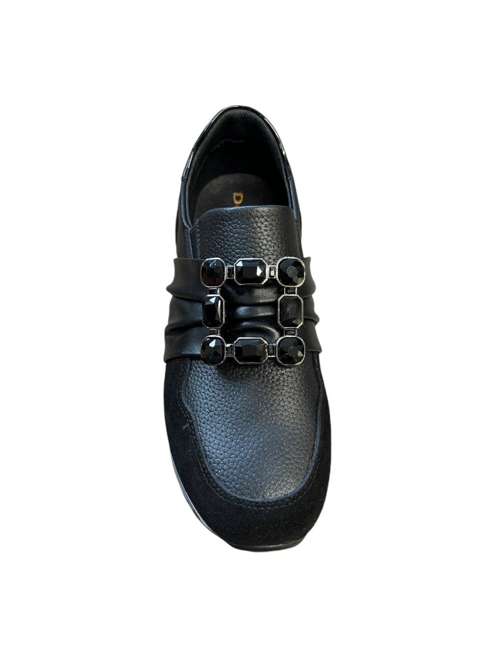 DONNA SERENA
 Slip on Shoe in Black with Embellishment