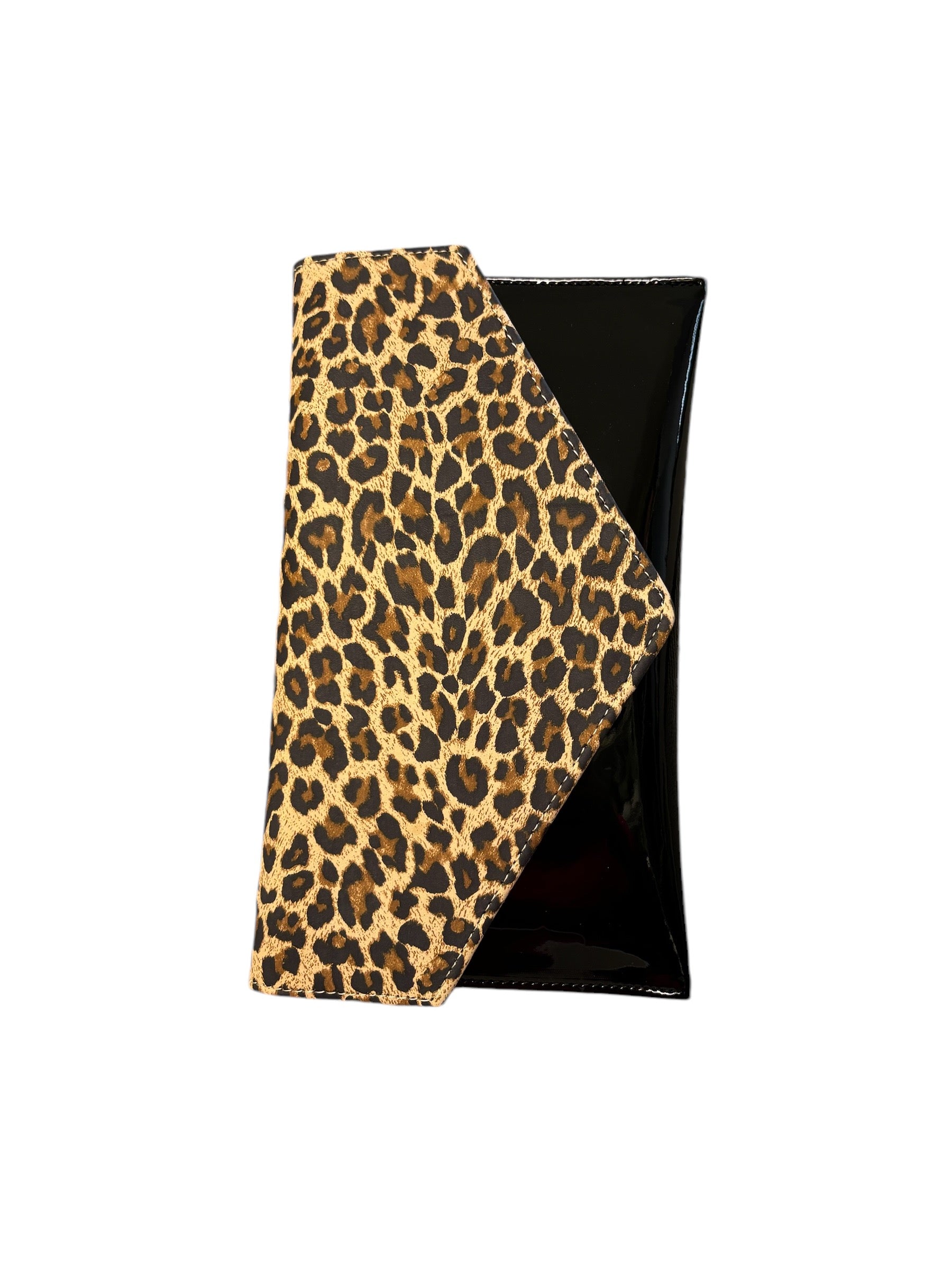 EMIS Leopard Print Clutch Bag in Black