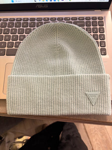 GUESS Triangle Logo Beanie Mint Green