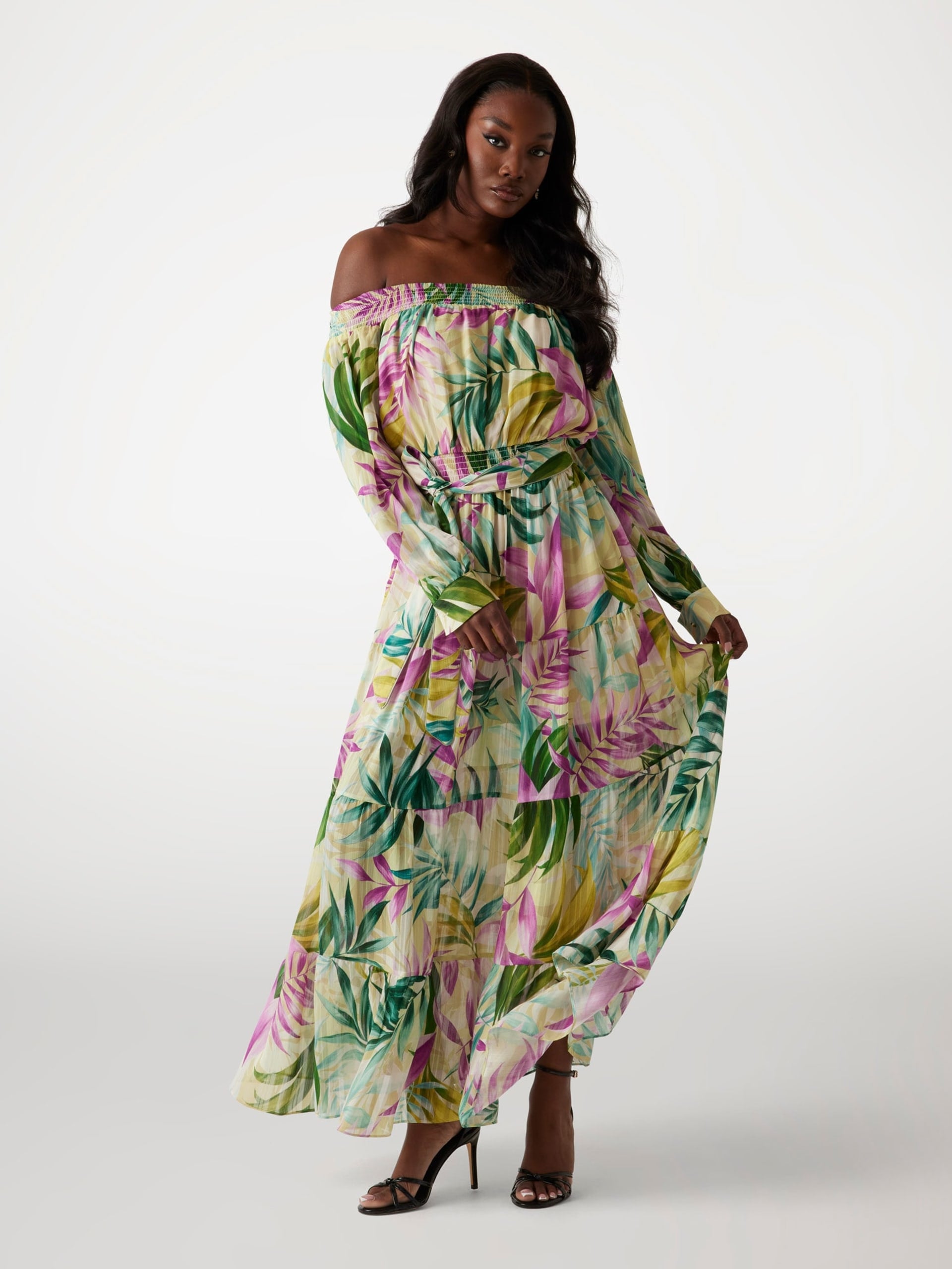 GUESS Floral Print Maxi Dress