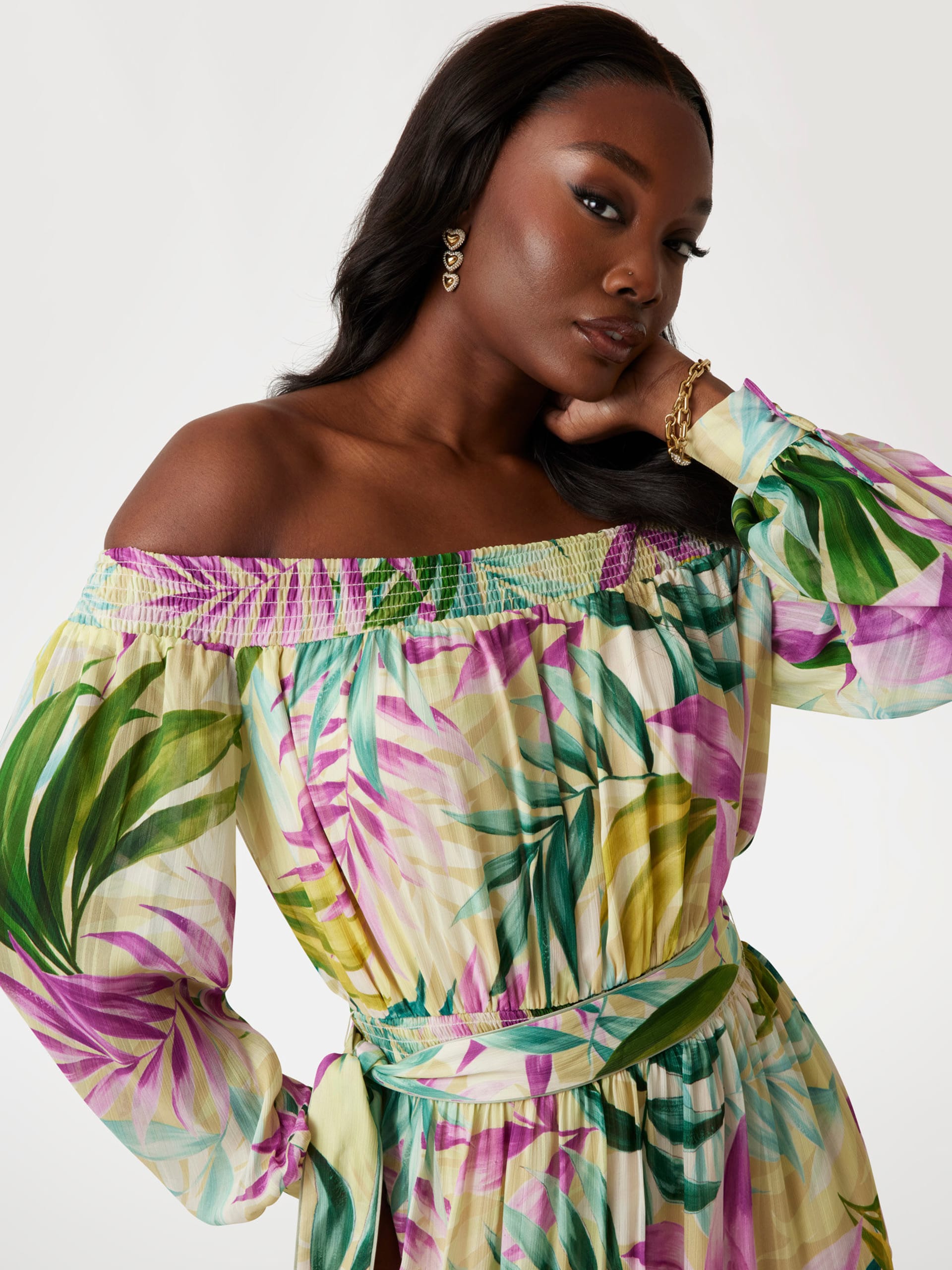 GUESS Floral Print Maxi Dress