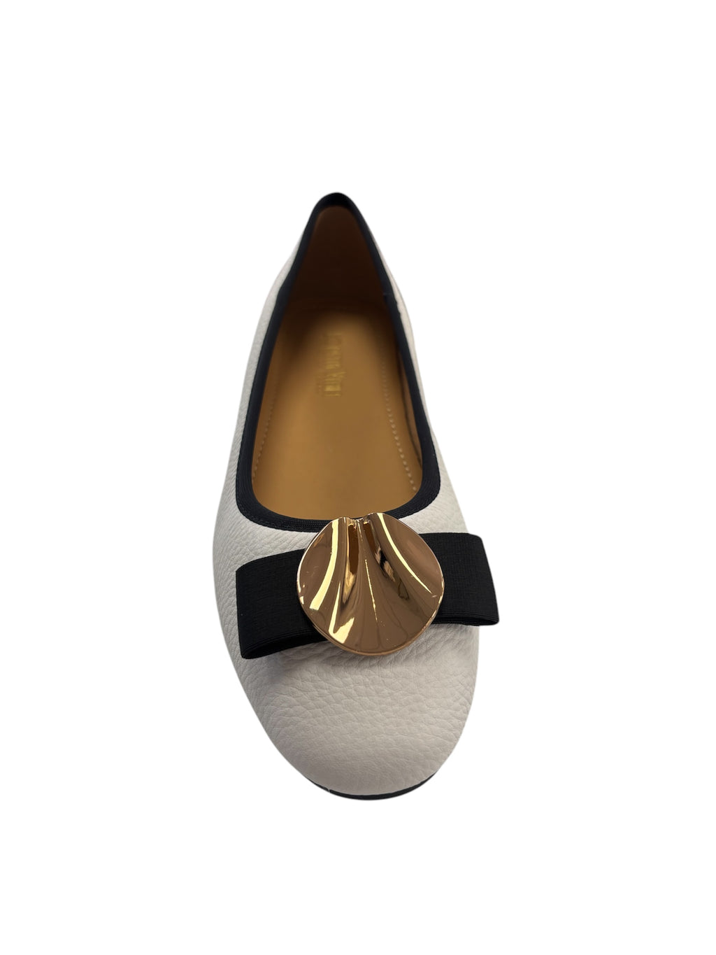 LORETTA VITALE White Flat Leather Pump