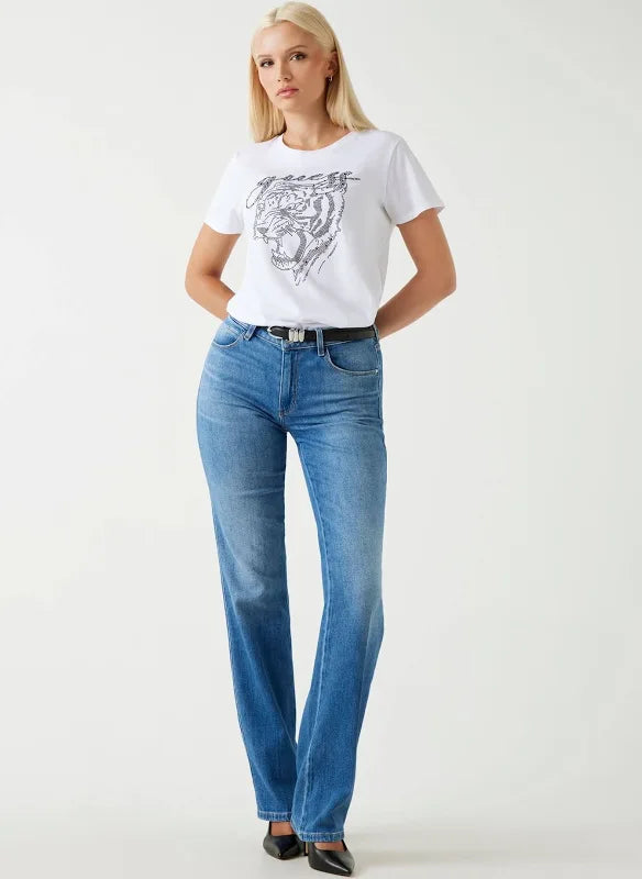 GUESS Tiger Face Tee Shirt White