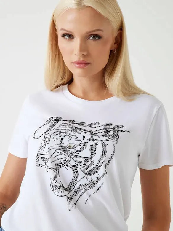 GUESS Tiger Face Tee Shirt White