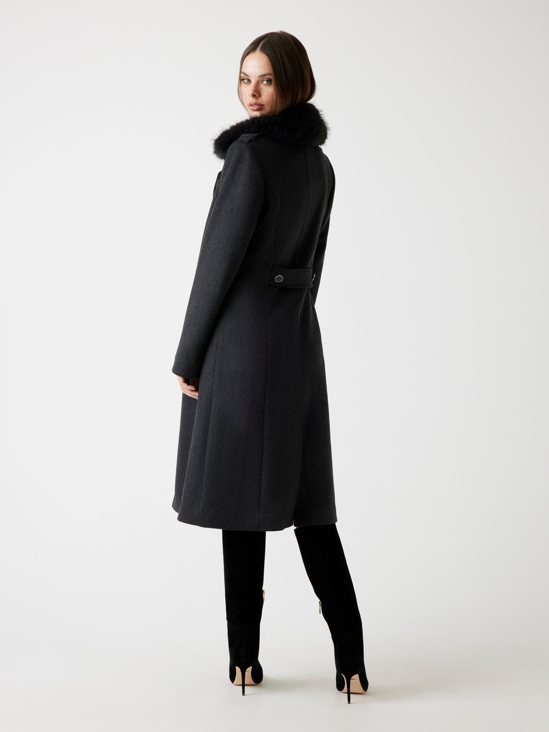 GUESS Karole Fur Collar Coat