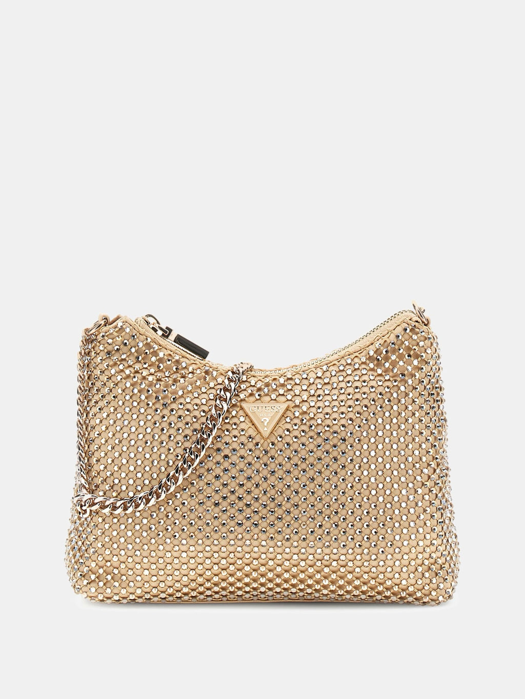 GUESS Zalina Top Zip Mesh Bag Gold