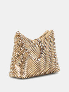 GUESS Zalina Top Zip Mesh Bag Gold